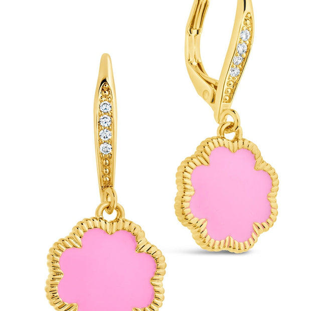 Rose Petal Short Drop Earrings