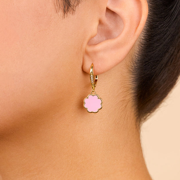 Rose Petal Short Drop Earrings