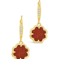 Rose Petal Short Drop Earrings
