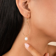 Teardrop Pearl Dangle Earrings