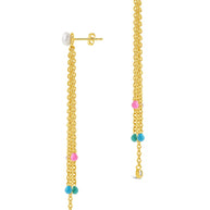 Delmare Enamel & Pearl Dangle Earrings