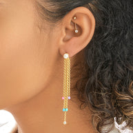 Delmare Enamel & Pearl Dangle Earrings