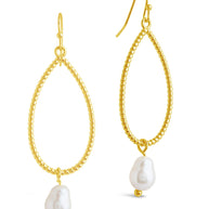 Elyse Pearl & Oval Drop Dangle Earrings