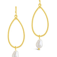 Elyse Pearl & Oval Drop Dangle Earrings