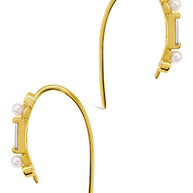 Nadia CZ & Pearl Threader Earrings