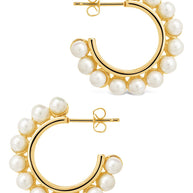 Pearl Bubble Hoop Earrings