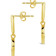 Valeria CZ & Moonstone Crescent Drop Stud Earrings