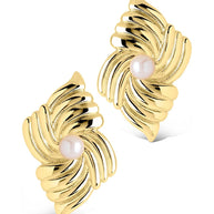 Fantaise Pearl Statement Stud Earrings