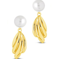 Chérie Pearl Shell Drop Stud Earrings