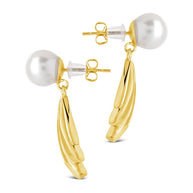 Chérie Pearl Shell Drop Stud Earrings