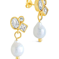 Penny CZ & Pearl Cluster Studs