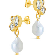 Penny CZ & Pearl Cluster Studs