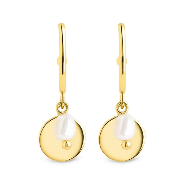 Morgan Pearl & Disk Dangle Earrings