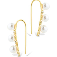 Sterling Silver Siena CZ & Pearl Threader Earrings