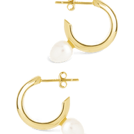 Sterling Silver Micki Pearl Drop Stud Earrings