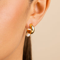 Sterling Silver Micki Pearl Drop Stud Earrings