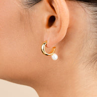 Sterling Silver Micki Pearl Drop Stud Earrings