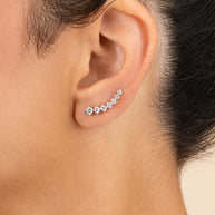Graduated CZ Crawler Earrings