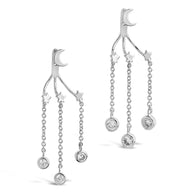 CZ Moon & Star Jacket Earrings