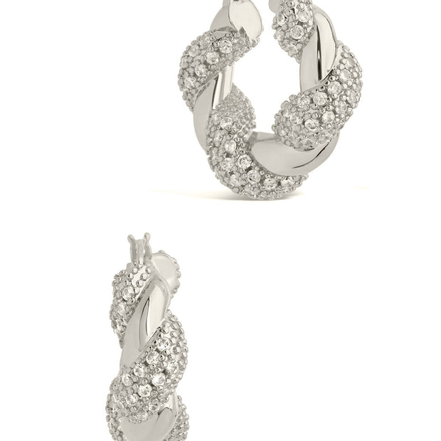 Florence CZ Twist Hoop Earrings