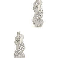 Florence CZ Twist Hoop Earrings