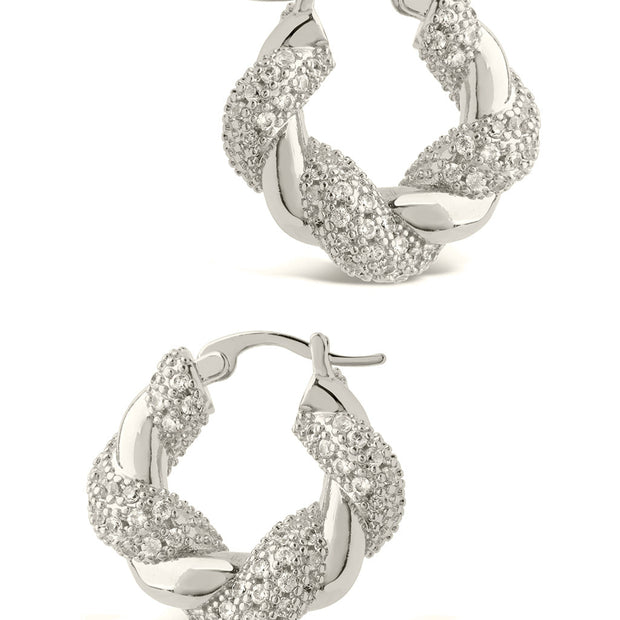 Florence CZ Twist Hoop Earrings