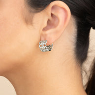 Carleene CZ Chain Huggie Hoop Earrings