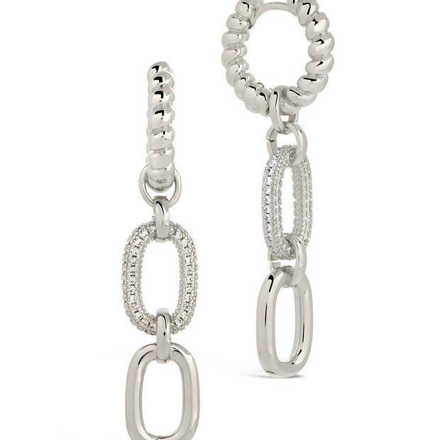 Andi Chain Link Drop Hoop Earrings