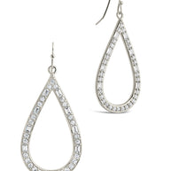 Evangeline CZ Teardrop Hoop Earrings