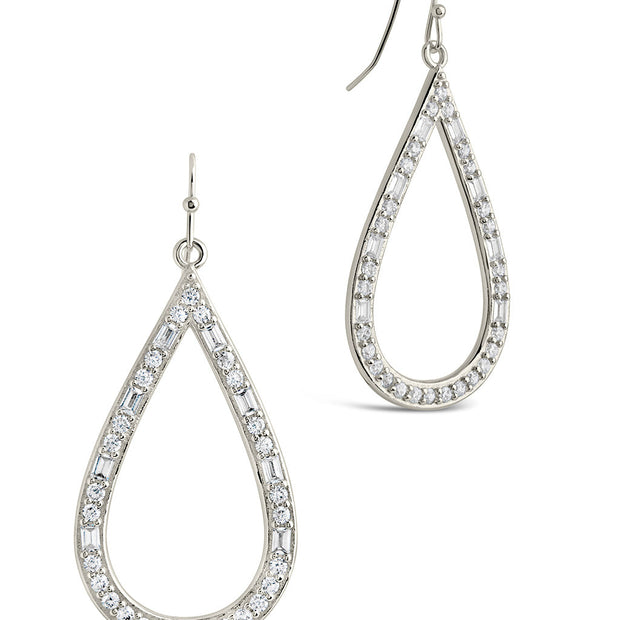Evangeline CZ Teardrop Hoop Earrings