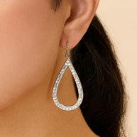 Evangeline CZ Teardrop Hoop Earrings