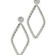 Geometric CZ Diamond Drop Stud Earrings