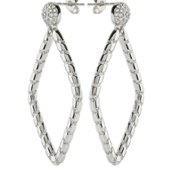 Geometric CZ Diamond Drop Stud Earrings