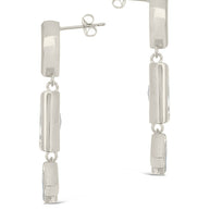 Bella Square & Oval CZ Drop Earrings