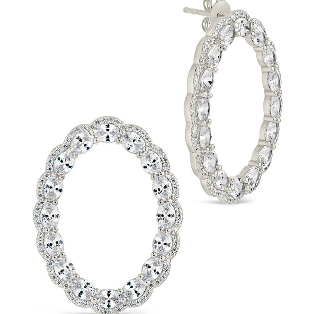 Rosario CZ Oval Stud Earrings