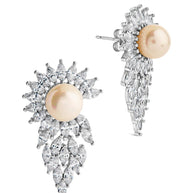 Rhianna CZ & Pearl Statement Stud Earrings
