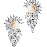Rhianna CZ & Pearl Statement Stud Earrings