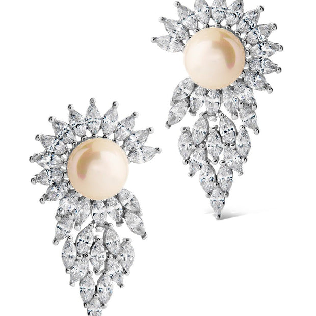 Rhianna CZ & Pearl Statement Stud Earrings