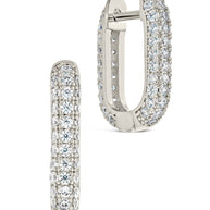 Mara CZ Rectangle Hoop Earrings