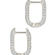 Mara CZ Rectangle Hoop Earrings