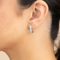 Mara CZ Rectangle Hoop Earrings