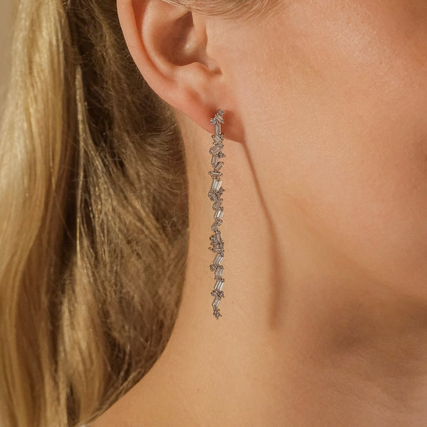 Connie CZ Drop Stud Earrings