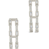 Neah CZ Station Hoop Earrings