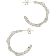 Neah CZ Station Hoop Earrings