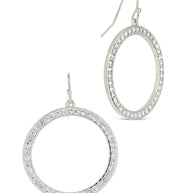 Della CZ Circle Dangle Earrings