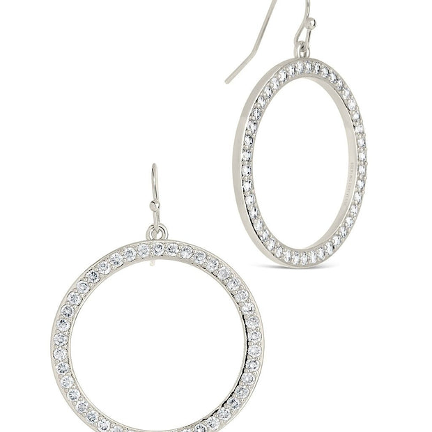 Della CZ Circle Dangle Earrings