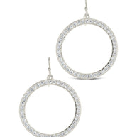 Della CZ Circle Dangle Earrings