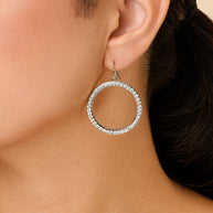 Della CZ Circle Dangle Earrings