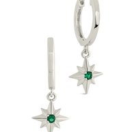 Demi CZ Burst Charm Hoop Earrings