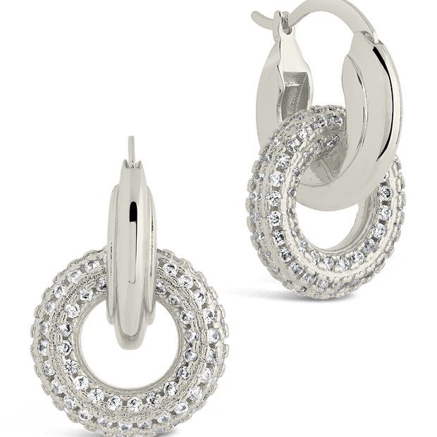 Hunter CZ Interlocking Circle Drop Earrings
